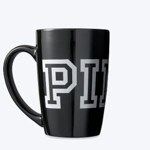PINK Victoria's Secret Black Ceramic Mug with White Logo